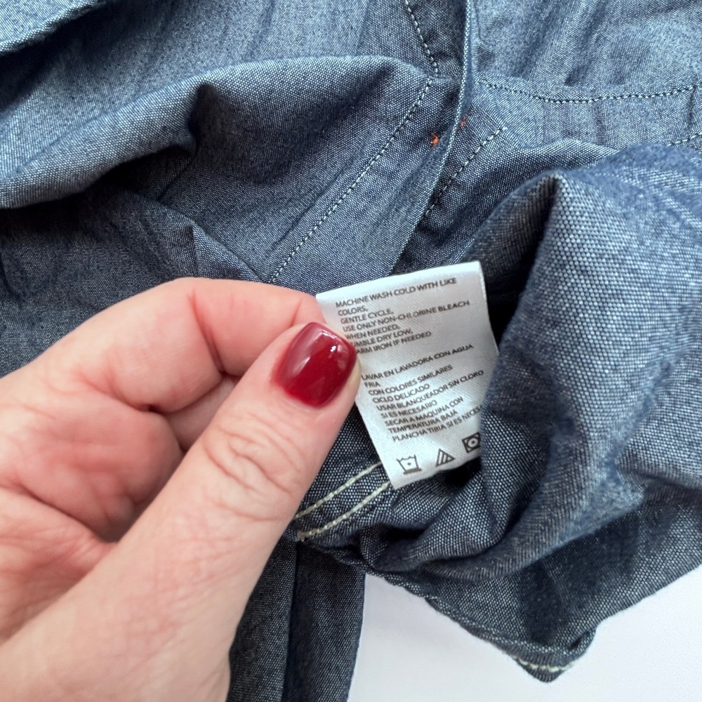 Weatherproof Vintage Mens Denim Chambray Work Shirt Long‎ Sleeve Button Down M M - Picture 10 of 10
